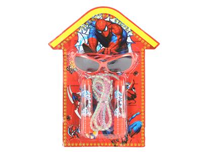 Jump rope + glasses spiderman