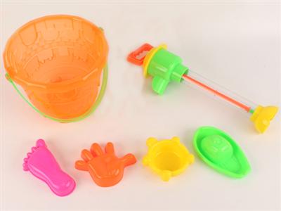 Transparent castle bucket water pumping set 1 (6 pieces)