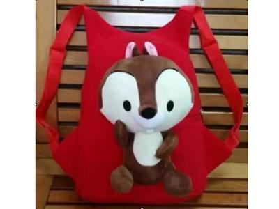 Q version squirrel dark brown school bag