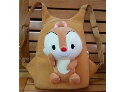 Q version squirrel light brown school bag