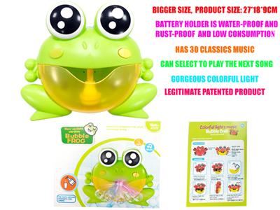 Electric colorful lighting bathroom frog bubble machine (English)