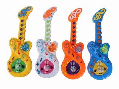 Cartoon rabbit music guitar