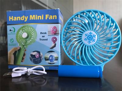 Rechargeable handheld fan with USB + lithium battery