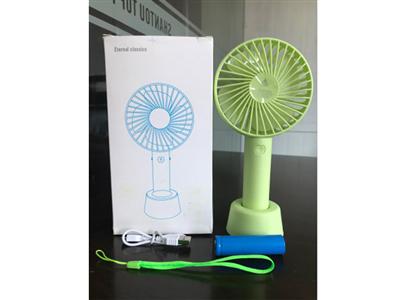 Rechargeable handheld fan with USB + lithium battery