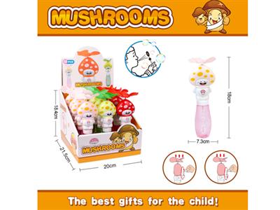 Mushroom hand fan with bubble water