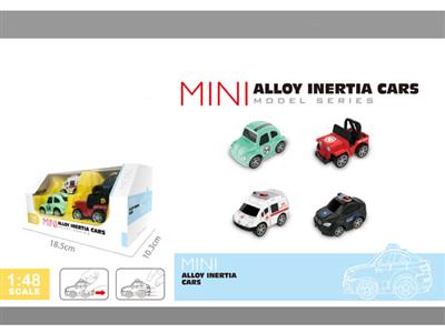 Alloy car 4 packs (off-road. special police. beetle. ambulance)