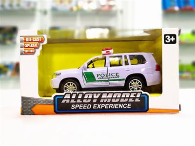 1:32 Toyota Prado Arabic police car version alloy car (double door lighting music)