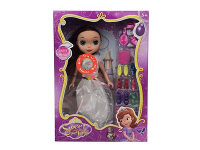 9-inch Disney Sophia with light music reality (multiple clothes mixed)