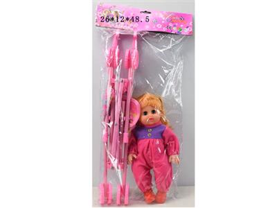 14 inch empty body bent eyes live girl with IC with cart