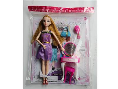 11.5 inch 11 joint 3D real eye doll with dressing table
