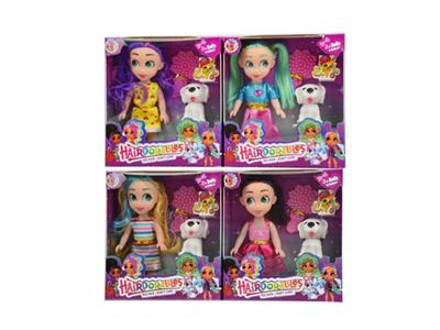6 inch empty body hair doll (4 mixed)