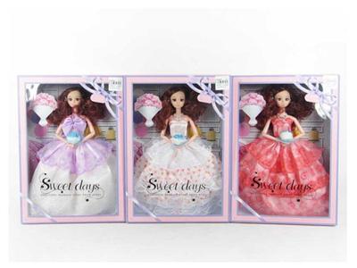 11.5 inch 12 joints real wedding dress 3D eyeball Barbie 3 mixed