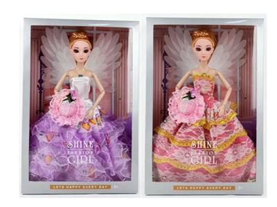 11.5 inch 12 joints with music with butterfly wings 3D eyes wedding Barbie 2 mixed