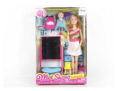 11.5 inch 12 joints real fashion Barbie with 3 inch solid Barbie with blackboard with chair