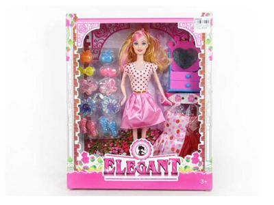 11.5-inch real fashion Barbie with blister jewelry with dressing table with clothes