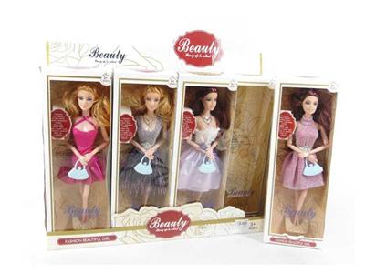 11.5 inch 12 joints real fashion Barbie with handbag 8 mixed PC
