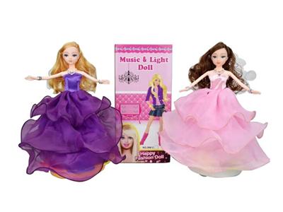 11.5-inch body with lights and music can be lanterns rotating Barbie 2 mixed