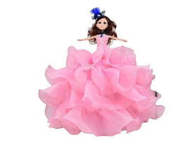 High-end 16 inch 3D eyes large wedding dress tail skirt real umbrella Barbie