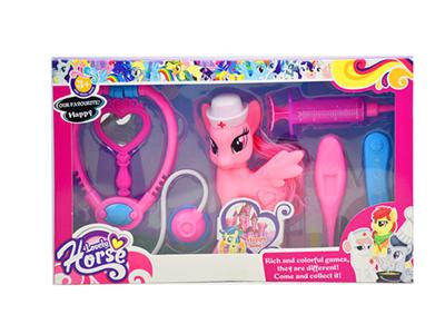 Nurse pony window box with medical equipment