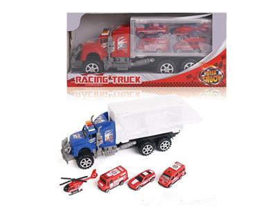 Inertia car with 3 fire trucks + aircraft