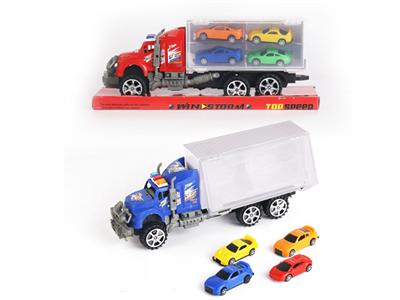 Inertia car with 4 solid color cars