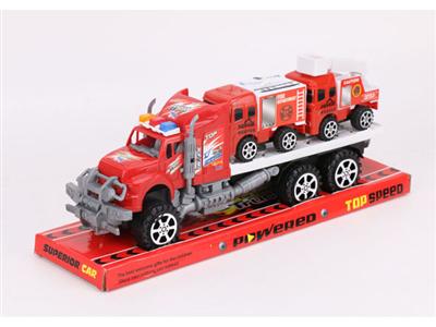 Inertial tractor tow 2 fire trucks