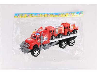 Inertial tractor tow 2 fire trucks