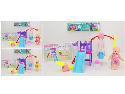 Paradise set / 3 mixed (equipped with 5 inch expression doll + bottle)