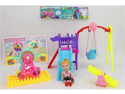 Paradise set (equipped with a Ferris wheel + 3 inch doll)