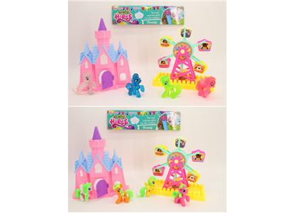 Ferris wheel set / 2 mixed (equipped with castle + 4 Ma Bao)