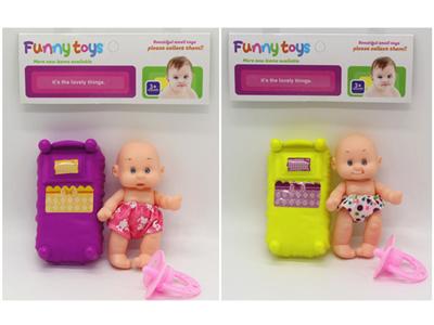 5-inch expression doll and bed, pacifier