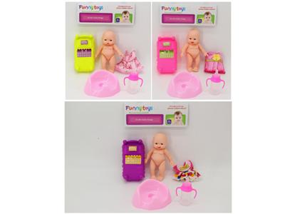 5-inch expression doll and bed, bottle, toilet