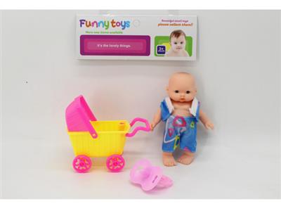 5-inch expression doll and cart, pacifier