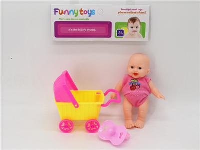 5-inch expression doll and cart, pacifier