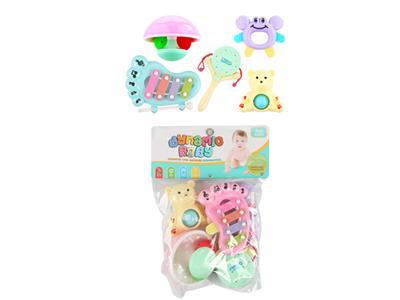 baby rattle with knocking on the piano