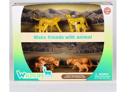 Wildlife Set (4 African Leopards + 4 Leopards)