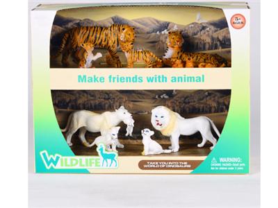 Wild Animal Set (7 yellow tigers + 5 white lions)