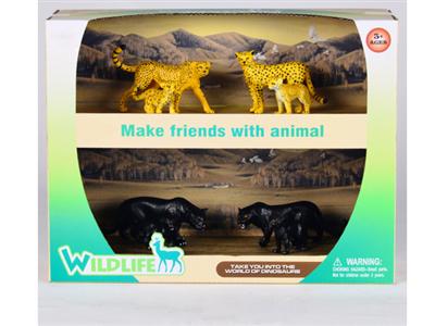 Wildlife Set (4 African Leopards + 4 Black Panthers)