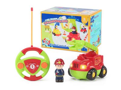 Remote control four-way cartoon fire truck