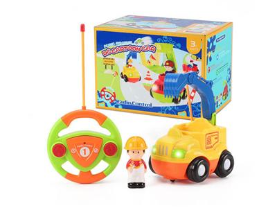 Remote control four-way cartoon engineering vehicle