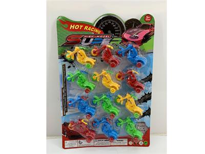 Solid color printing sliding small motorcycle (12 packs)