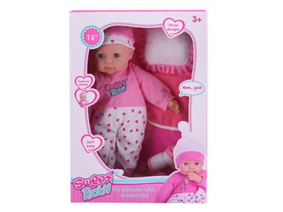 16 inch cotton doll with accessories 3 mixed without strap IC