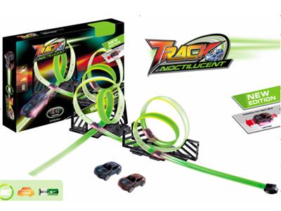 Night light backgound racing track combination (with 1 car w