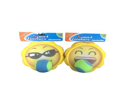 Sticky racquet, two mixed (smiley faces)