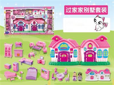 豪华别墅配公仔家具,(四灯七彩,音乐)