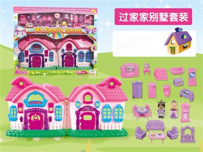 豪华别墅配公仔家具,(四灯七彩,音乐)