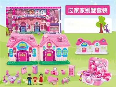 豪华别墅配公仔家具,饰品,(四灯七彩,音乐)