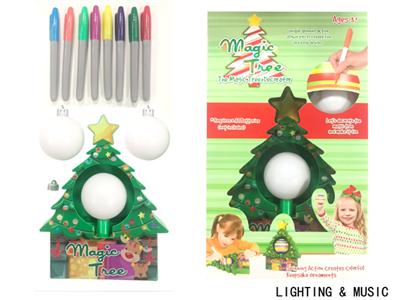 DIY light music painted Christmas tree balls (with 8 colored pencils)