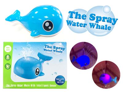 Electric light automatic sensing water spray whale