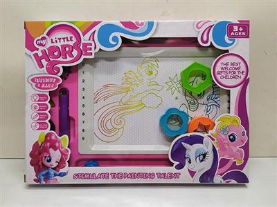 Black and white pony polaroid drawing tablet